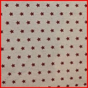 Tela country de estrellitas granates sobre claro