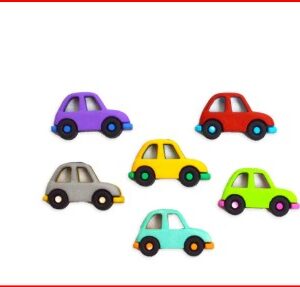 Botones de coches de colores. Dress it up-