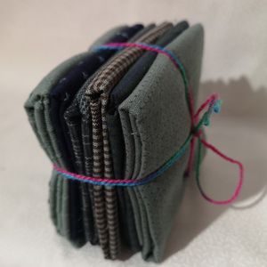 6 telas japonesas tramadas  en azules
