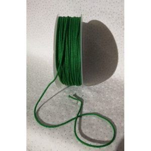Rollo de cordón tubular elástico verde prado para mascarillas