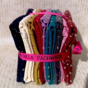 9 telas japonesas tramadas  de colores