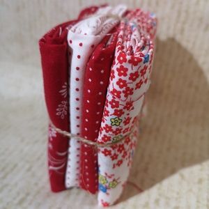 Paquete de 4 telas con motivos en rojos