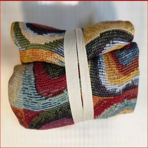 Retal de loneta  con circulos multicolores (44x95 cm)