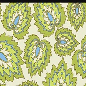 Hojas verdes em distintos tamaños sobre verde. Quilting treasures