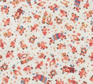 Tela de Papa Noel sobre blanco. Quilting treasures