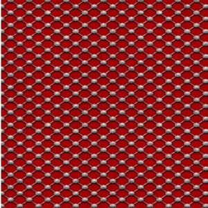 Tela con motivos  geometricos sobre rojo.Quilting treasures