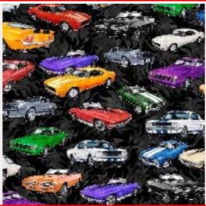Coches sobre negro.Quilting treasures