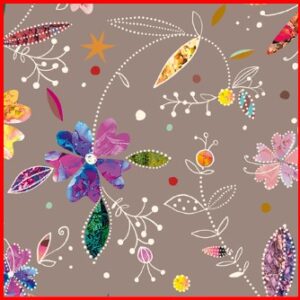 Flores sobre gris.Quilting treasures