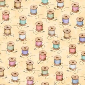 Tela de costura, carretes de hilo .Quilting treasures
