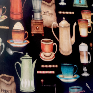Motivos de café sobre oscuro