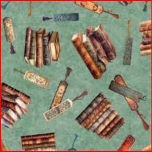 Libros sobre verde azulado. Quilting treasures