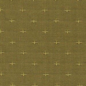 Tela japonesa verde con cruces mas claras
