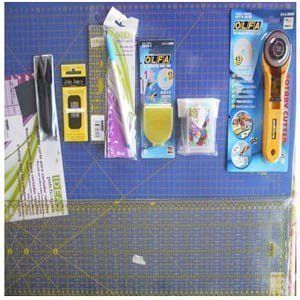 Kit de iniciación de base de corte azul , cutter, regla etc