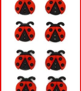 Botones de mariquitas rojas y negras.Dress it up