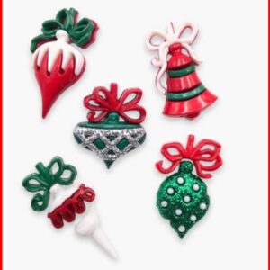 Botones de  bolas de navidad con formas para decorar el arbol de dress it up