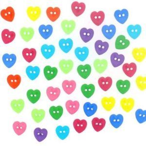Botones de corazones de colores.Dress it up-