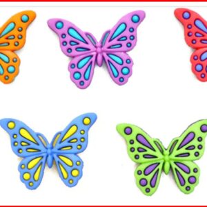 Botones de mariposas de colores.Dress it up