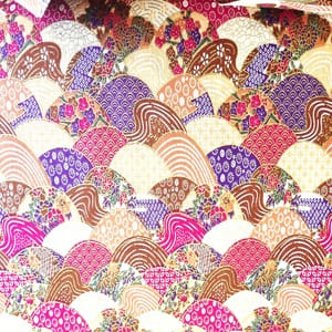 Tela de abanicos multicolores