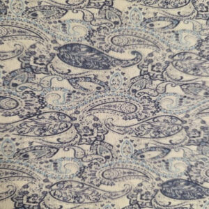 Tela country de cachemir en azul sobre claro