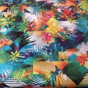 Tela california con motivos florales repelente al agua y anti manchas