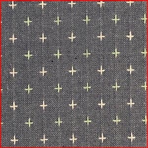 Tela japonesa en gris con cruces. Diamond textiles