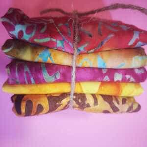 Paquete de 5 batiks ( 25 cm x 1,10)