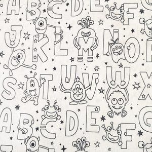 Tela para pintar de monstruos y letras