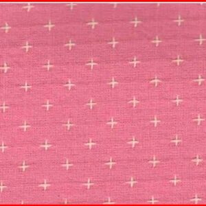 Tela japonesa color rosa con  cruces. Diamond textil.-