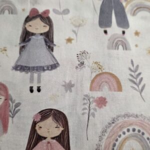 Tela de muñecas en tonos suaves