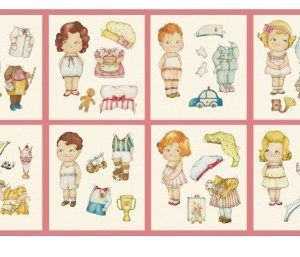 Panel  de muñecas  recortables en  6 cuadros