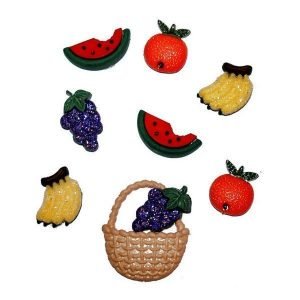 Botones de frutas variadas