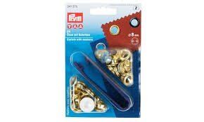 Ojetes en plata de 8 mm con arandelas .Prym