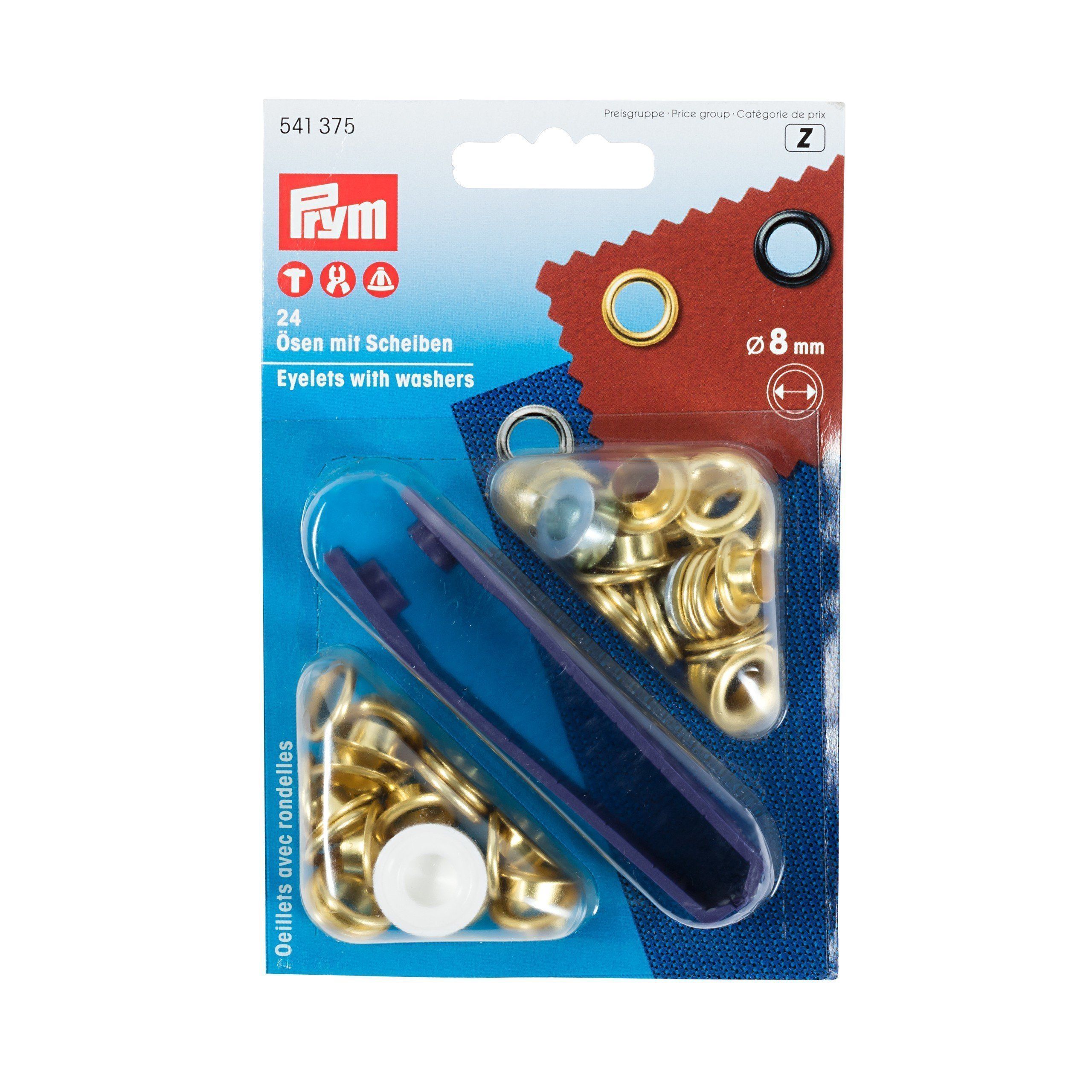Ojetes en plata de 8 mm con arandelas .Prym