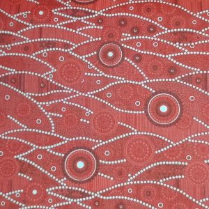 Motivos aborígenes sobre rojo(1.50)