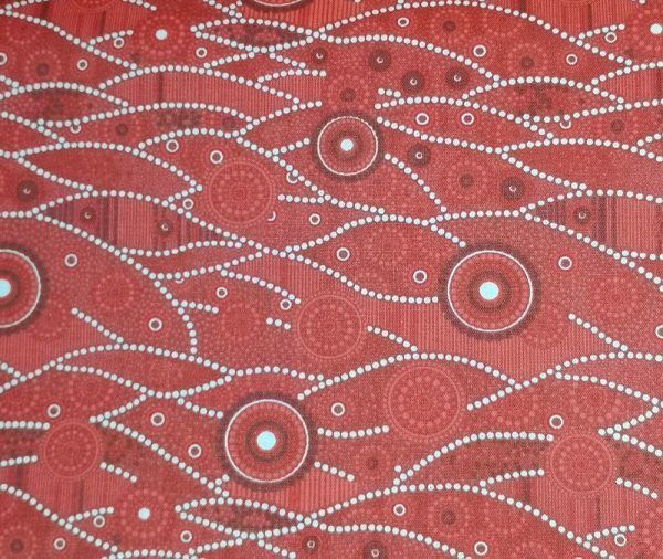 Motivos aborígenes sobre rojo(1.50)