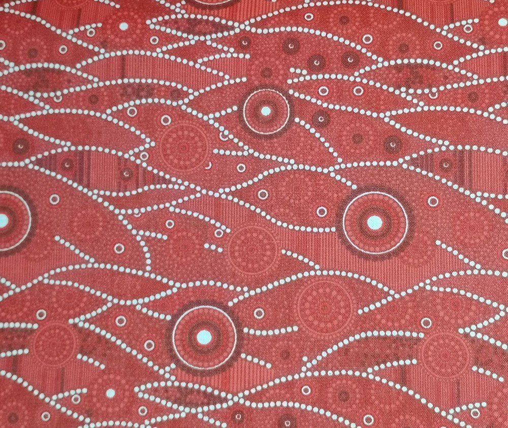 Motivos aborígenes sobre rojo(1.50)