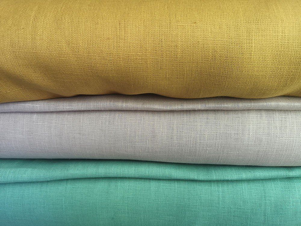 Lino de flores en lilas y verdes