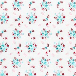 Florecitas granates sobre blanco country