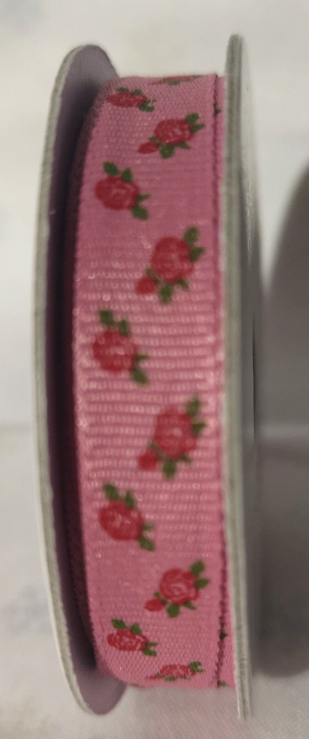 Cinta de florecitas sobre rosa de 2m.