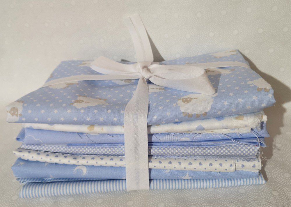 Pack de 7 telas infantiles en azules