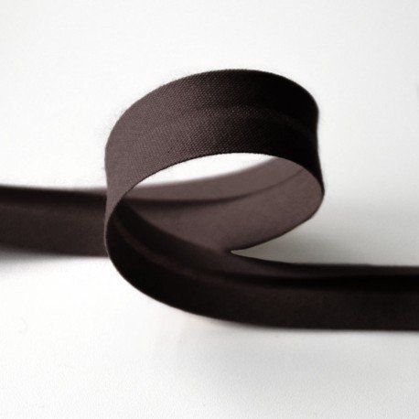 Cinta de bies marrón castaño de 18 mm