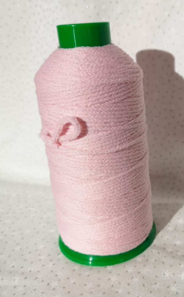 Cordón tubular elástico rosa bébé para mascarillas