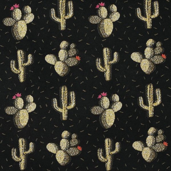 Loneta de cactus sobre negro(1,40)