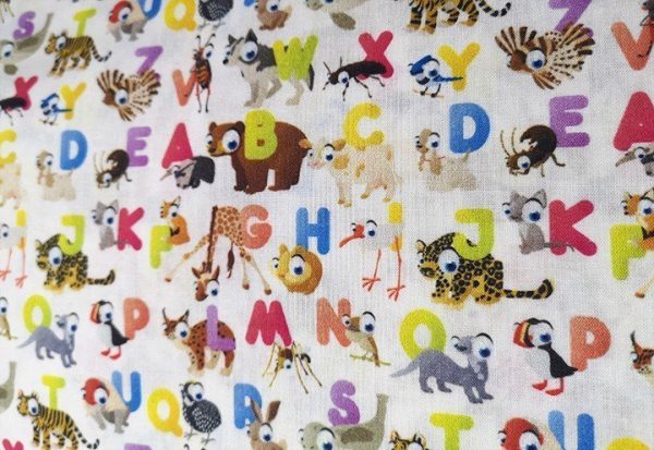 Tela de abecedario con animales