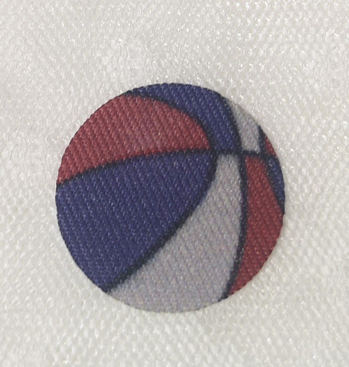 Pegatina autoadhesiva de balon de colores en granate, granate y blanco