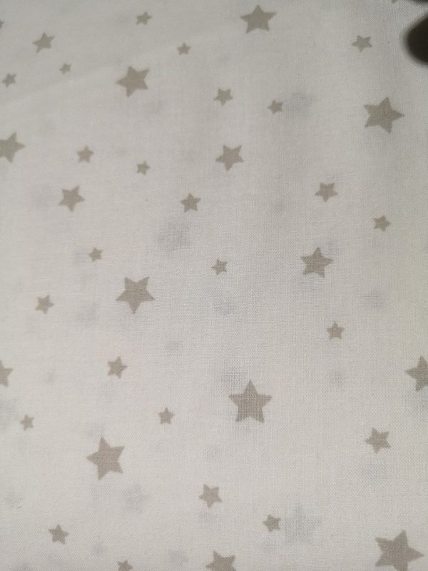 Estrellas grises grandes sobre blanco(Ancho 1,50)