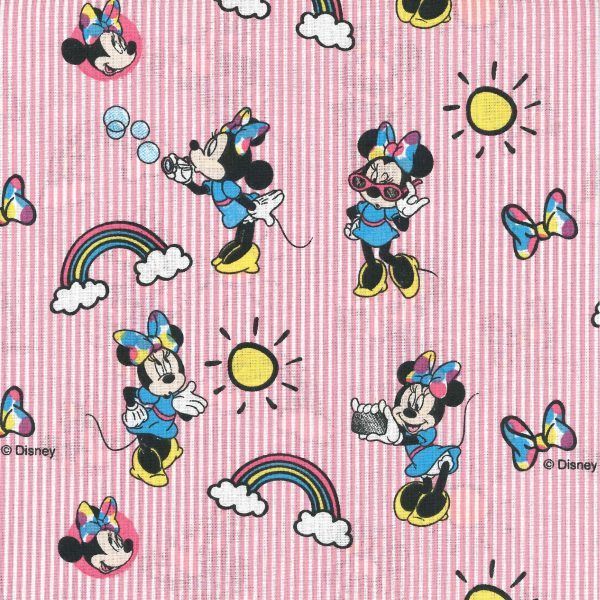 Minnie Mouse vestida de azul sobre rayas beige de 1.40