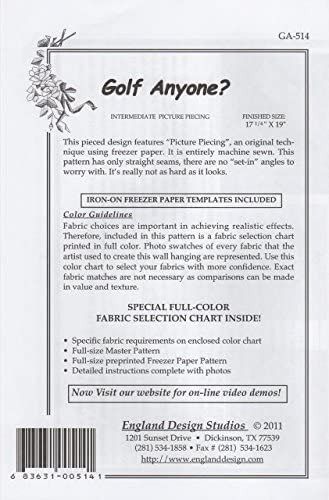 Patrón de paper piecing con el tema. Golf anyone?.