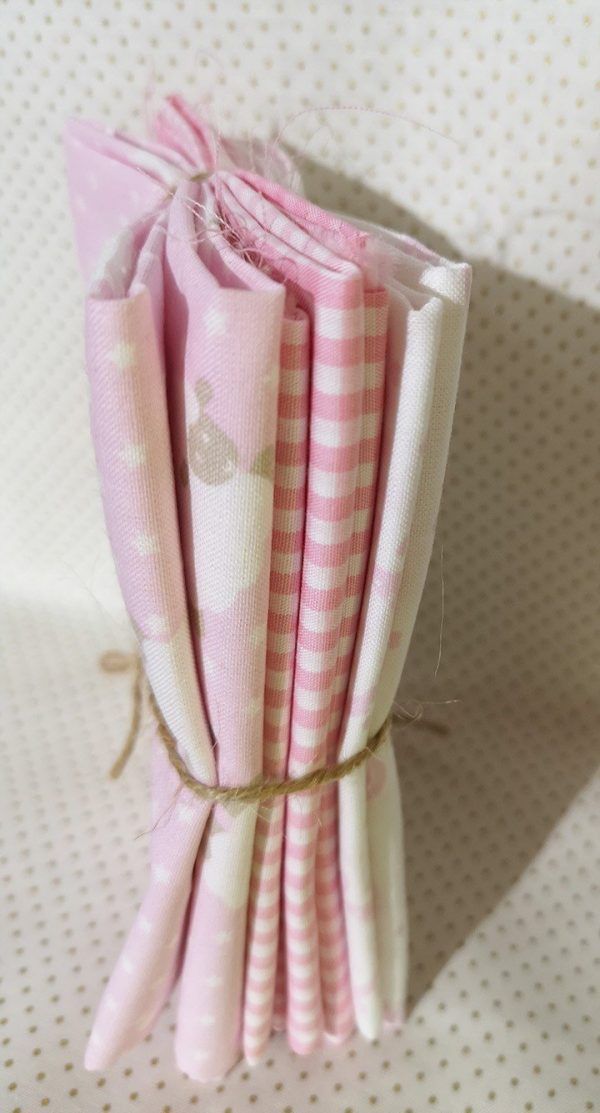 Pack de 4 telas en rosa