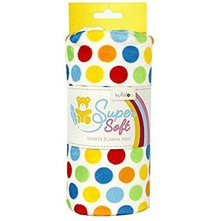 Minky de corazones de colores sobre blanco, para hacer juguetes y muñecos
